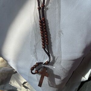 3 for 15 Wooden Beaded Cross Necklace And Bracelet